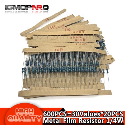 600pcs 14w 1 20pcs30values Metal Film Resistor Assortment Kit Set