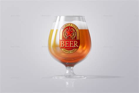 Beer Glass Mock-up - Snifter, Graphics | GraphicRiver