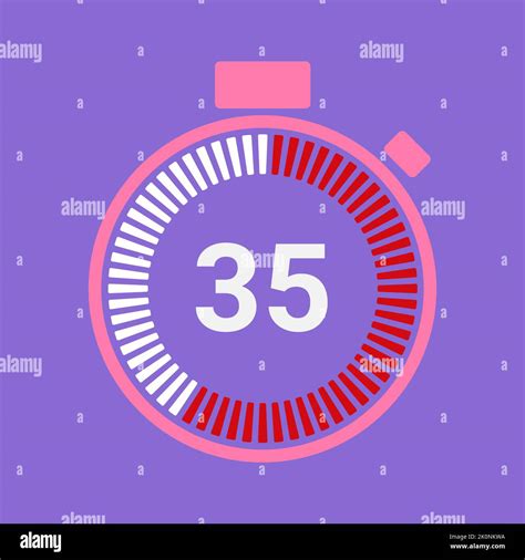 35 Minutes Timer Stopwatch Symbol In Flat Style Editable Isolated