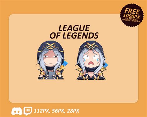 Ashe Lol Emotes Ashe Emotes League Of Legends Emotes Twitch Emotes