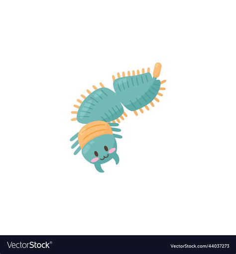 Funny childish zooplankton cartoon flat Royalty Free Vector