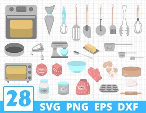 Baking Tools Svg Bundle Kitchen Tools Cricut Utencil Silhouette By