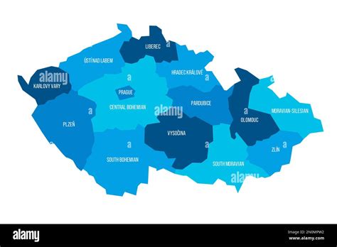 Czech Republic Political Map Of Administrative Divisions Regions