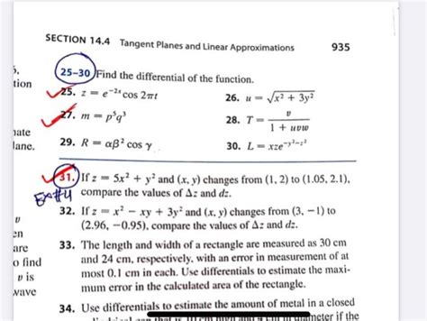 Solved SECTION 14 4 Tangent Planes And Linear Approximations Chegg