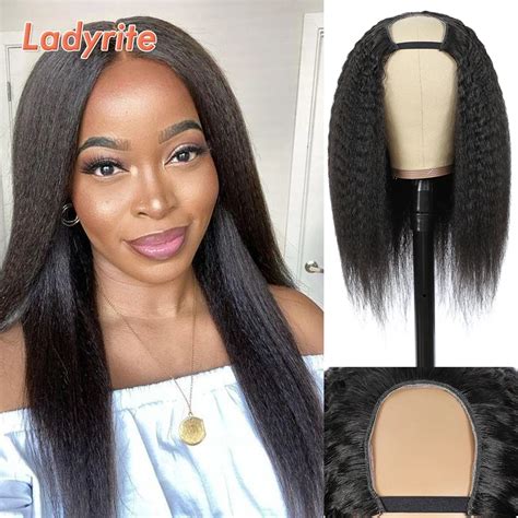 Peluca De Cabello Humano Liso Con Forma De U Para Mujeres Negras Pelo