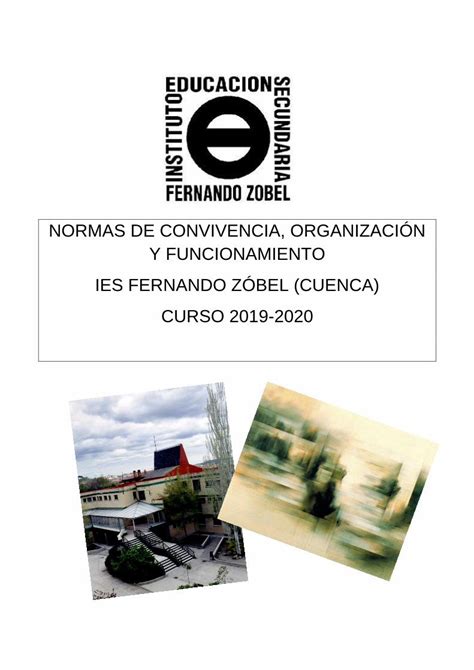 Pdf Normas De Convivencia OrganizaciÓn Y Ies Fernandozobelcentroscastillalamanchaessites