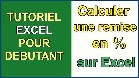 Comment Calculer Une Remise En Pourcentage Sur Excel YouTube