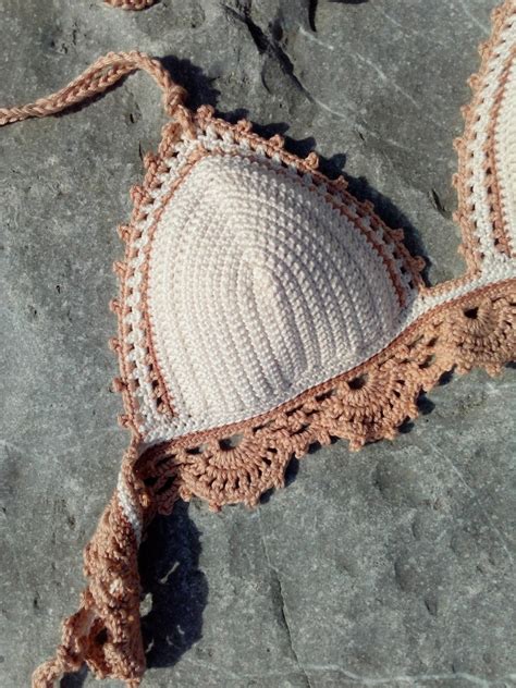 Crochet Bikini Set Scalloped Ribete Bikini Crochet Traje De Etsy