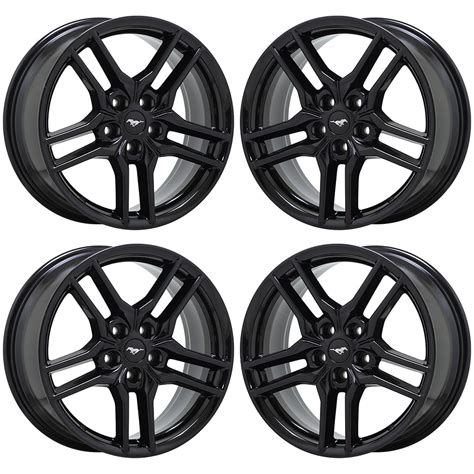 18" Ford Mustang Black wheels rims Factory OEM set 10157 – The Wheel Exchange