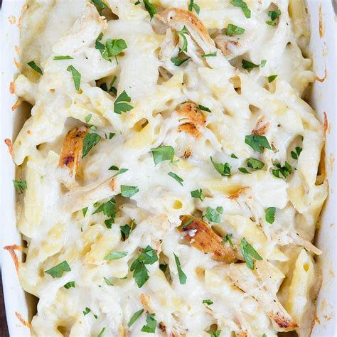 Chicken Alfredo Baked Ziti Recipe With Traditional Or Lighter Alfredo Sauce