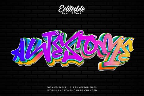 Premium Vector Graffiti Art Editable Text Effect Street Typography