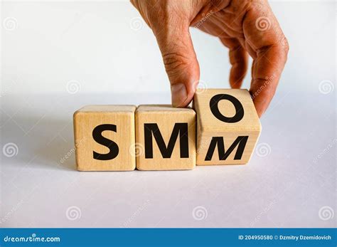 Smm Vs Smo Male Hand Turns A Cube And Changes The Word `smo Social