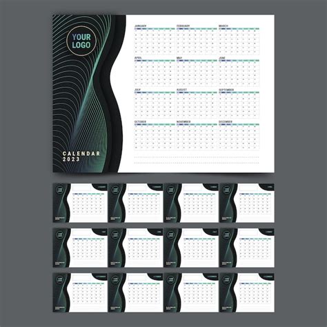 Free Vector | Gradient 2023 annual wall planner calendar template