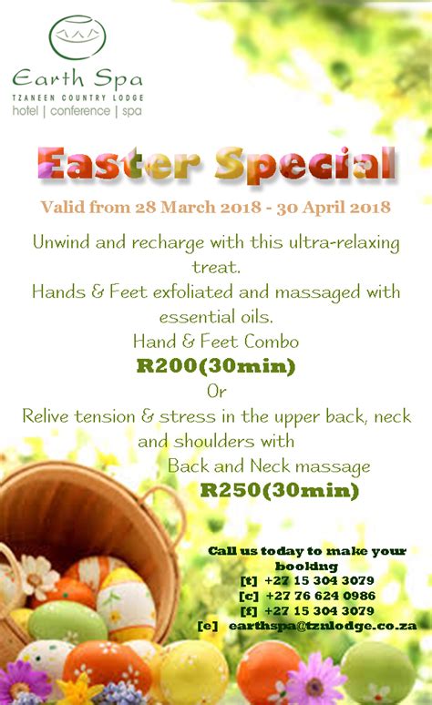 Tzaneen Country Lodge Earth Spa Day Packages and Specials