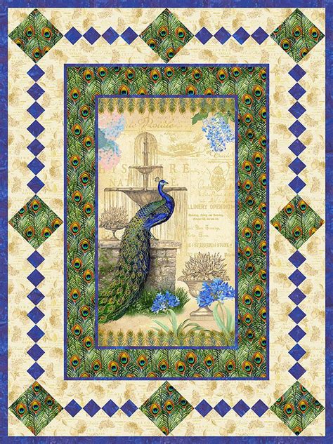 Free Pattern Royal Peacock Palace Equilter Blog Panel Quilt Patterns Fabric Panel Quilts