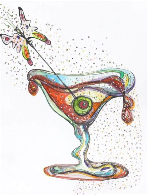 Martini Original Watercolor Print Of Martini Martini Glass Etsy