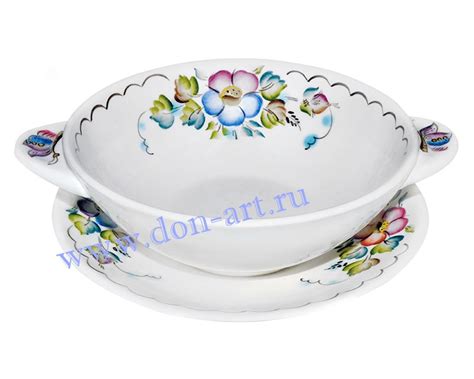 Бульонная пара Улитка (вар. Цветы) купить в Донских сувенирах