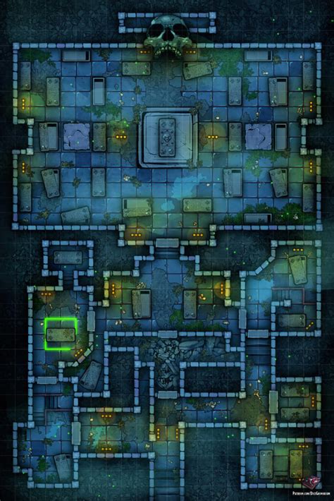 Ancient Crypt Dungeon D D Map For Roll And Tabletop Dice Grimorium