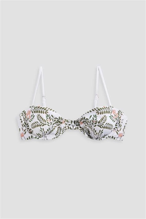 AGUA BY AGUA BENDITA Mostaza Herbal Floral Print Underwired Bikini Top