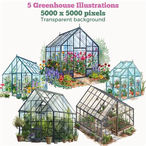 Garden Greenhouse Clipart Illustrations, Transparent Background ...