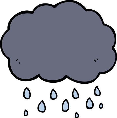 Nube De Dibujos Animados Lloviendo Vector En Vecteezy