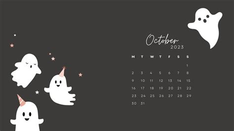 A Calendar With Ghost Faces And Stars On It