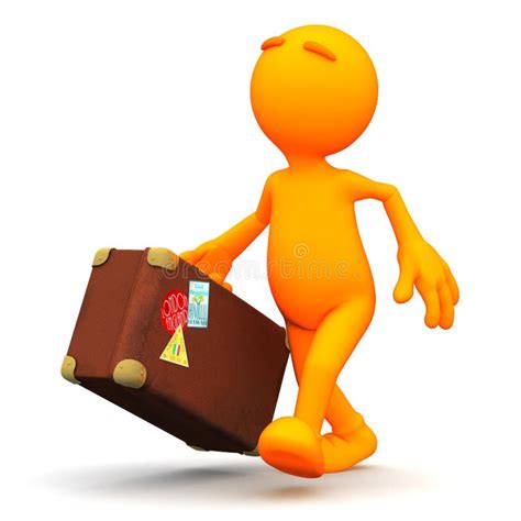 Orange Guy Walking Suitcase Stock Illustrations 5 Orange Guy Walking