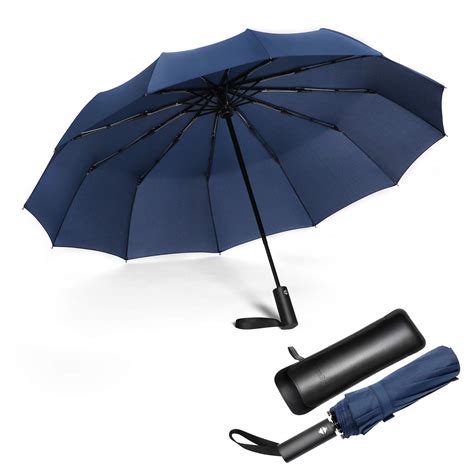 1 X RAW Customer Returns JIGUOOR 12 Rib Umbrella Windproof Travel Umbr