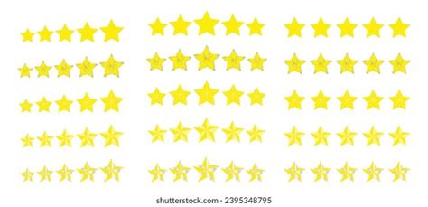 Five Star Ratings Icons Collection Yellow Stock Vector Royalty Free