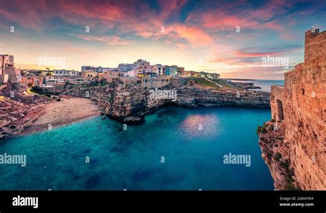 Unbelievable Spring Cityscape Of Polignano A Mare Town Puglia Region