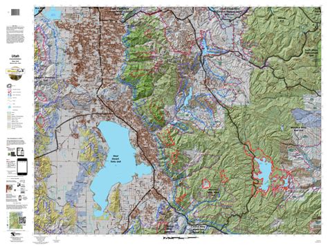 Wasatch Mtns West Utah Mule Deer Hunting Unit Map With Land Ownership