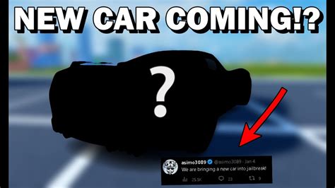 New Car Coming To Jailbreak Roblox Jailbreak Youtube