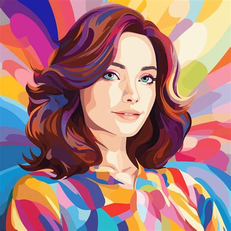 Pintura De Rostro De Mujer Con Fondo Multicolor Vector Premium