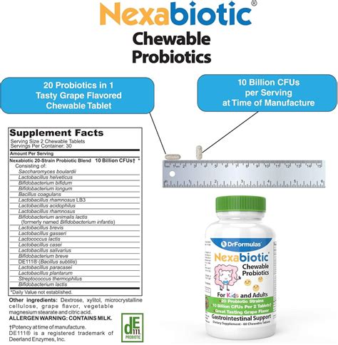 Probióticos masticables DrFormulas para niños y adultos para la salud