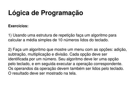 PPT Lógica de Programação Módulo II PowerPoint Presentation free