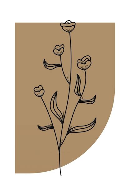 Póster imprimible de decoración de pared boho botánico Vector Premium