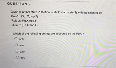 Answered Given The Following PDA With 7 Transition Rules