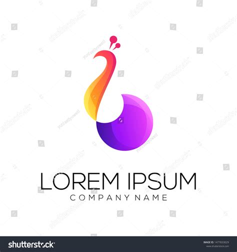 Peacock Logo Design Vector Abstract Stock Vector Royalty Free