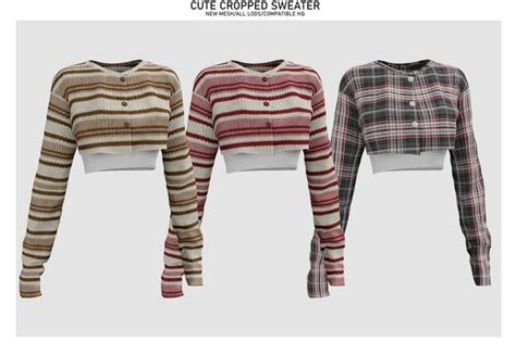 Get More From Babyetears On Patreon Sims 4 Clothing Cropped Sweater