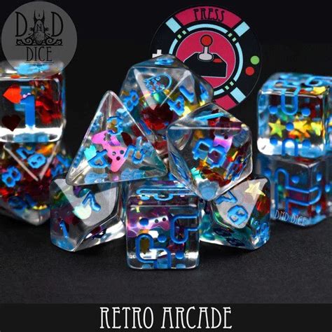 Retro Arcade Dice Set Stuks De Spellenhoorn