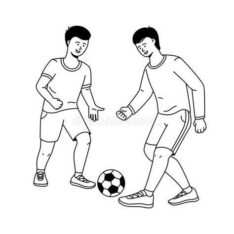 Boy Playing Football Clipart Black And White