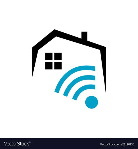 Wifi house home logo smart tech internet Vector Image