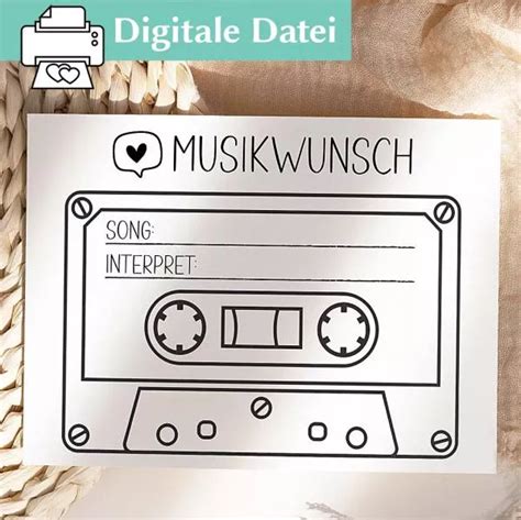 Musikwunschkarten zur Hochzeit Originelle Vorlage für eure Feier