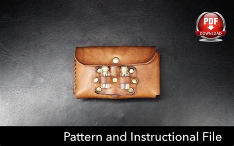 Leather Pouch Pattern Set Leather Diy Pdf Download Video Etsy