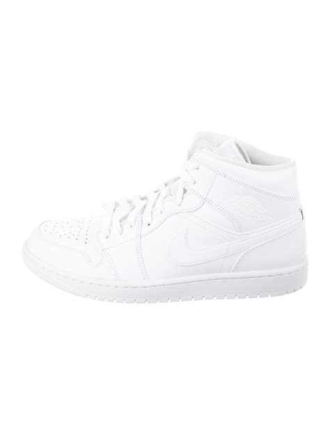 Jordan 1 Mid Triple White Sneakers - White Sneakers, Shoes - WJORA57959 | The RealReal