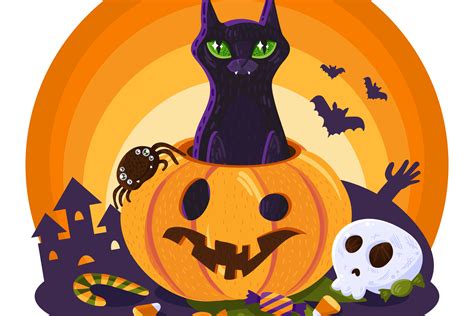 Cartoon Halloween Cat Graphic by barsrsind · Creative Fabrica