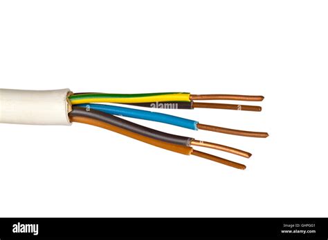 Power Cable Isolated On White Background Stock Photo Alamy