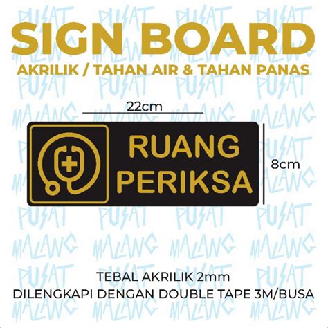 Jual Sign Board Akrilik Ruang Periksa Papan Akrilik Sign Akrilik