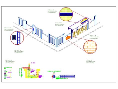 Barda Perimetral En Autocad Descargar Cad Kb Bibliocad