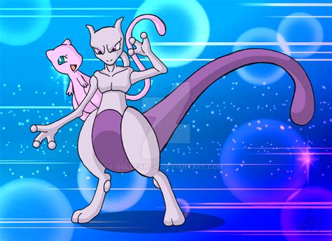 Mew And Mewtu By Goldenmew On Deviantart